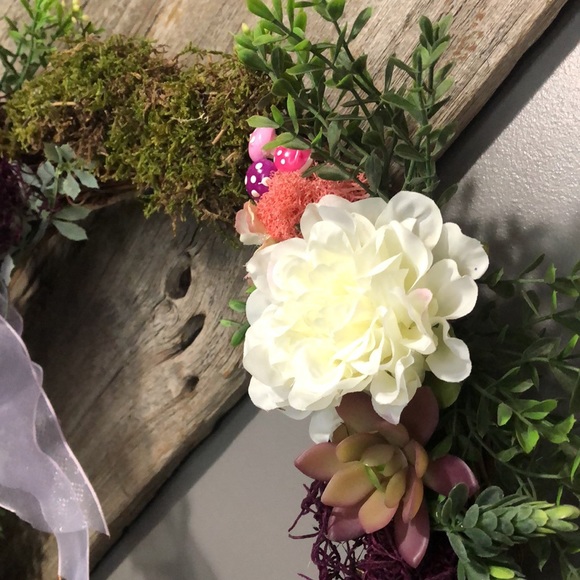 NEW Spring grapevine wreath succulent moss bird mushroom 🍄 cottage core - Picture 16 of 17